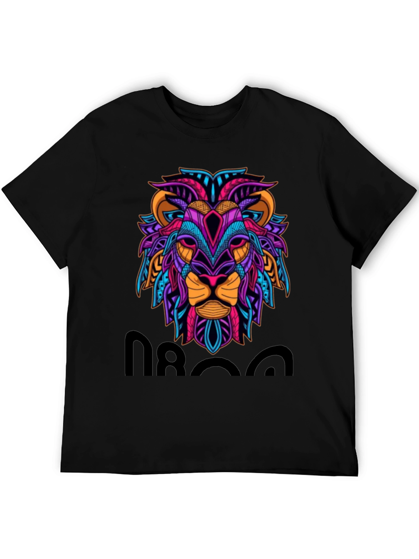 Lion Graphic Print Tee - Mens Black T-Shirt