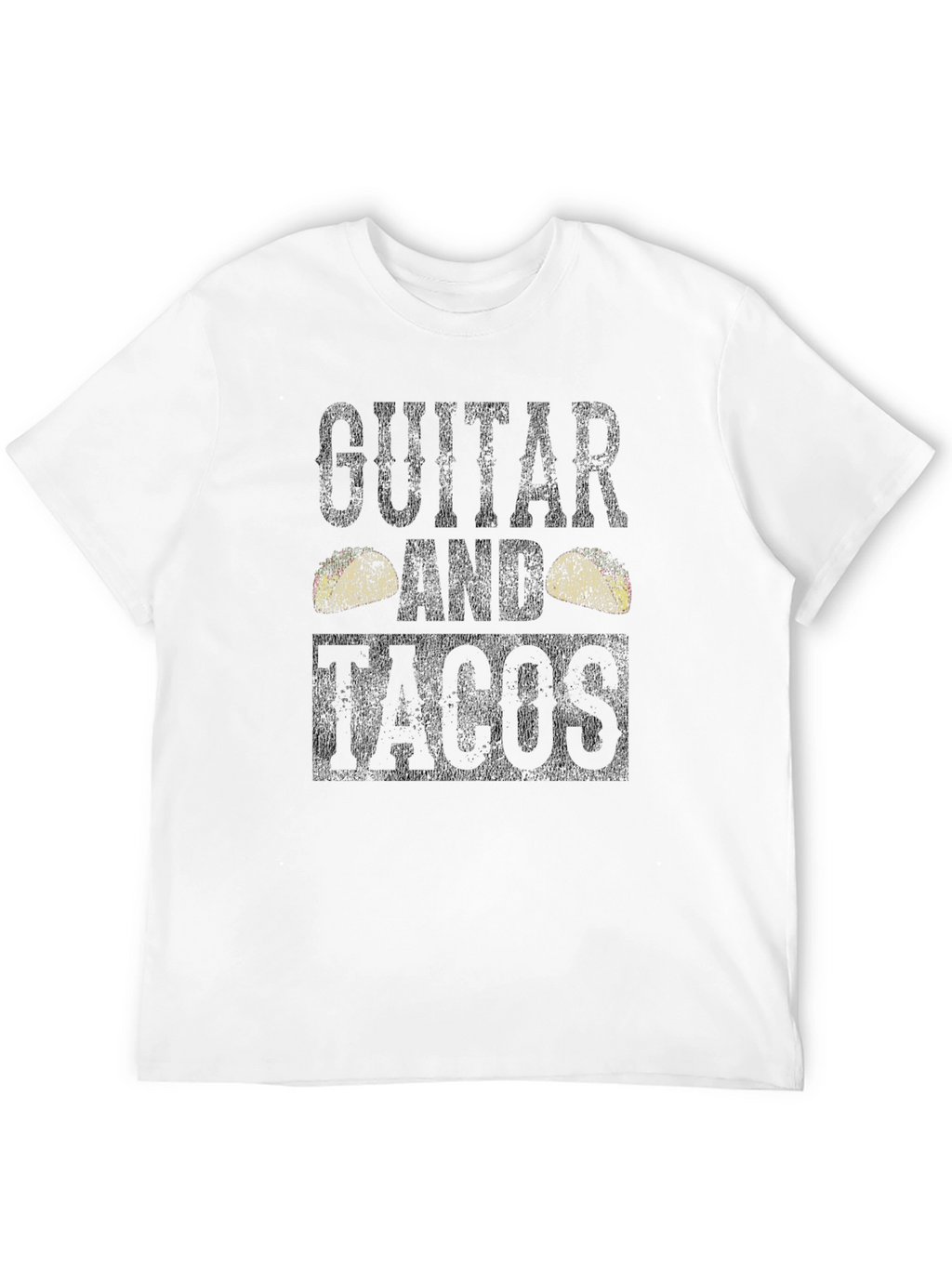 Guitar and Tacos Black Graphic T-Shirt