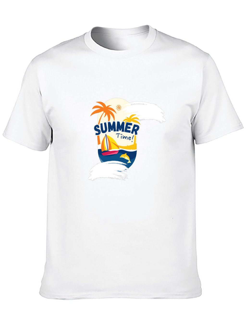 Summer Time Graphic Black T-Shirt