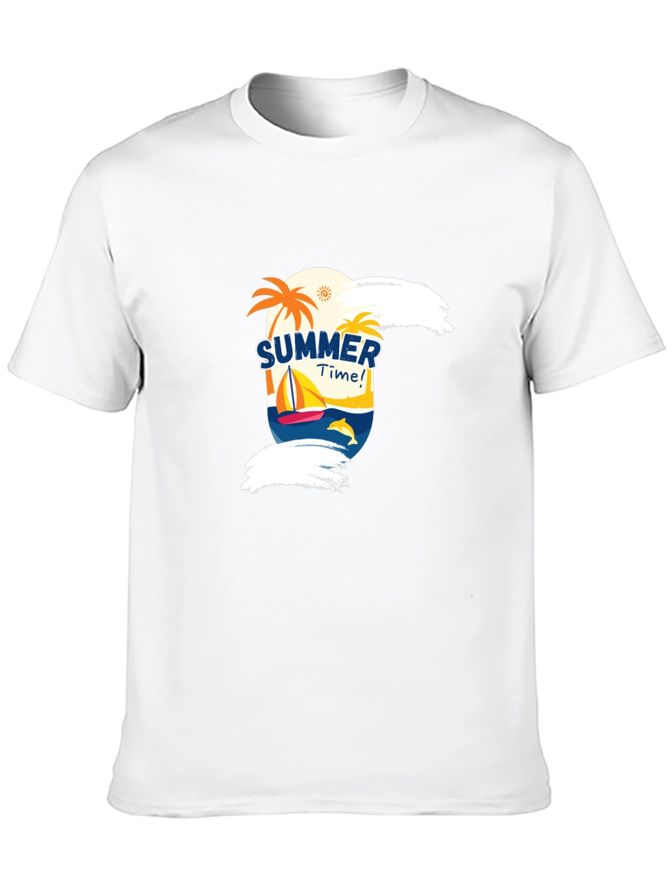 Summer Time Graphic Black T-Shirt