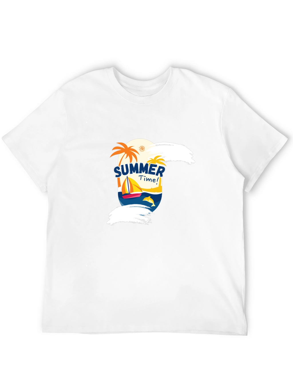 Summer Time Graphic Black T-Shirt