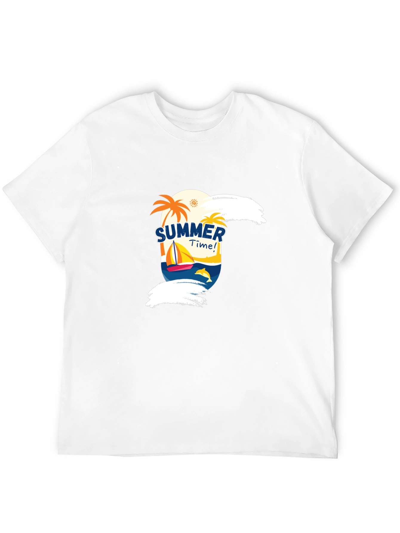 Summer Time Graphic Black T-Shirt