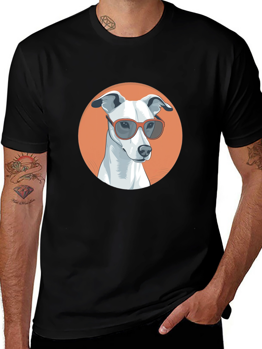 Cool Dog Graphic Tee - Black