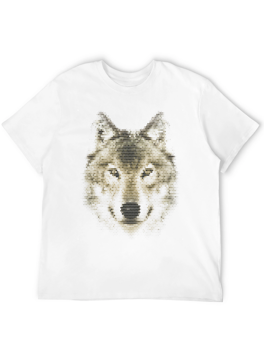 Geometric Wolf Graphic Black T-Shirt