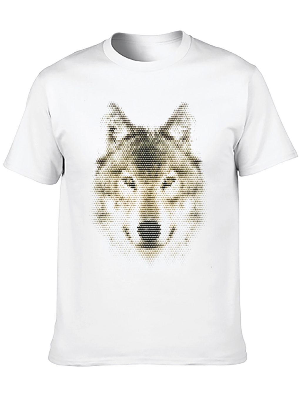 Geometric Wolf Graphic Black T-Shirt