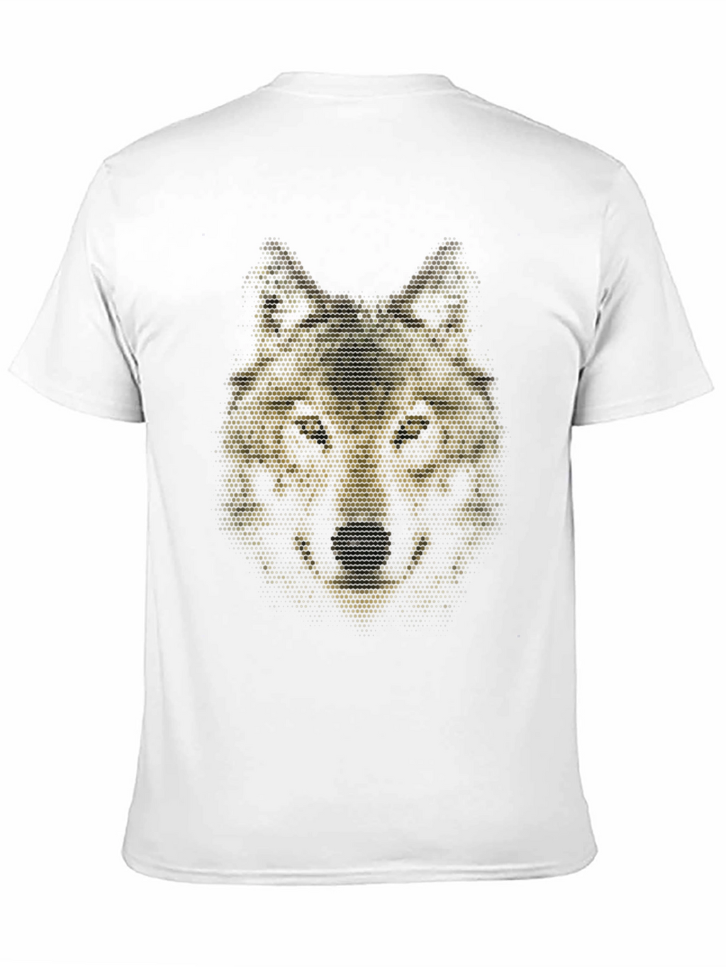 Geometric Wolf Graphic Black T-Shirt