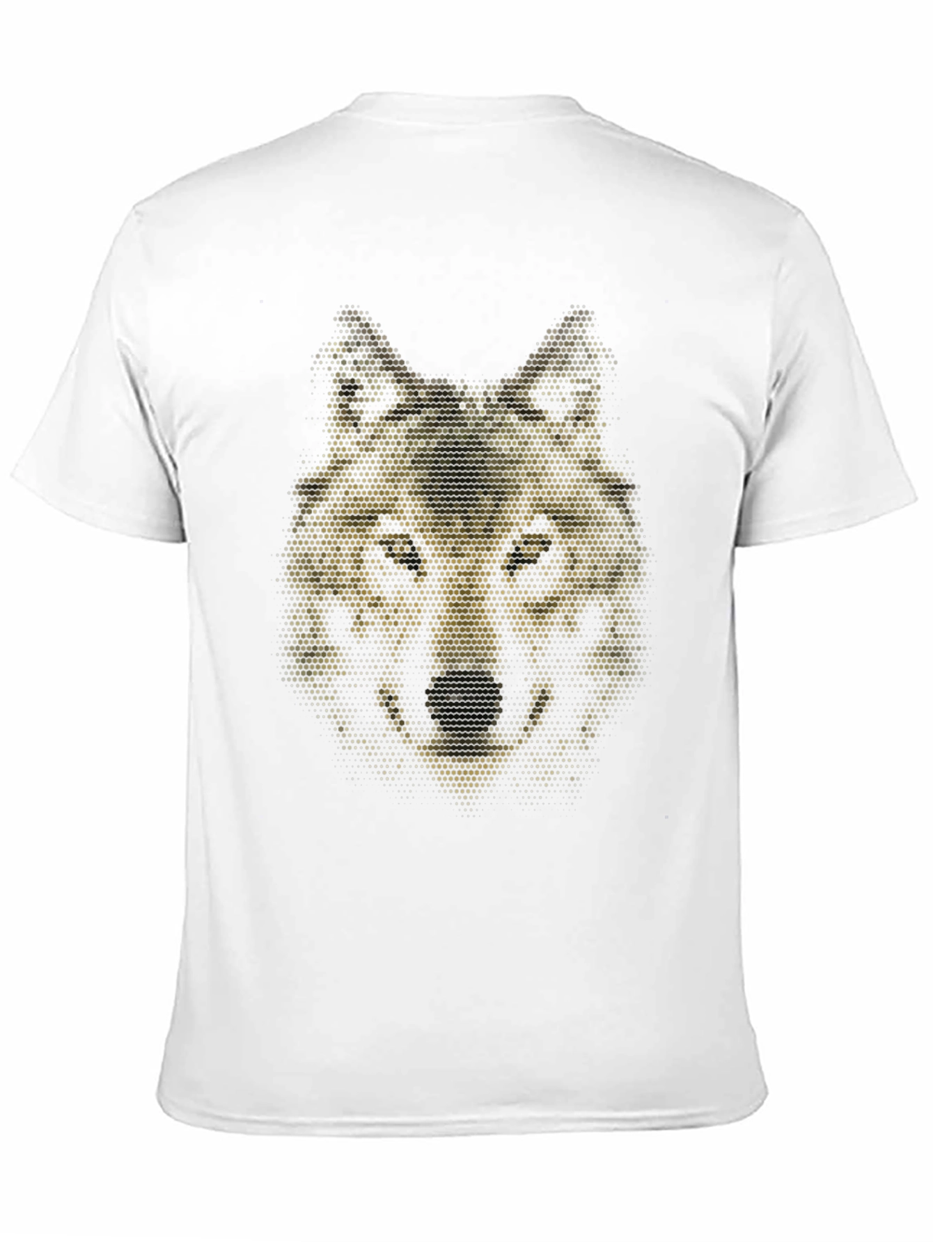 Geometric Wolf Graphic Black T-Shirt