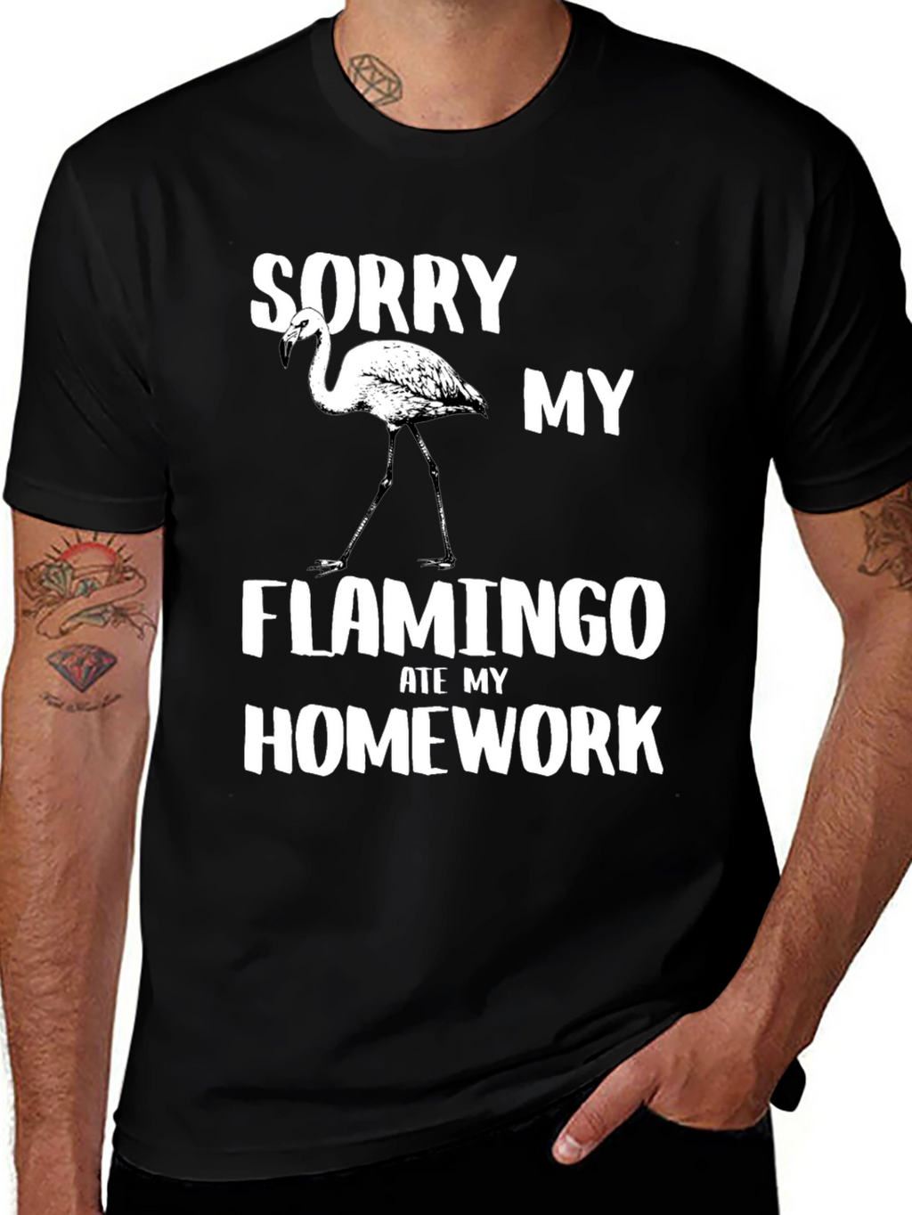 Funny Flamingo Homework T-Shirt