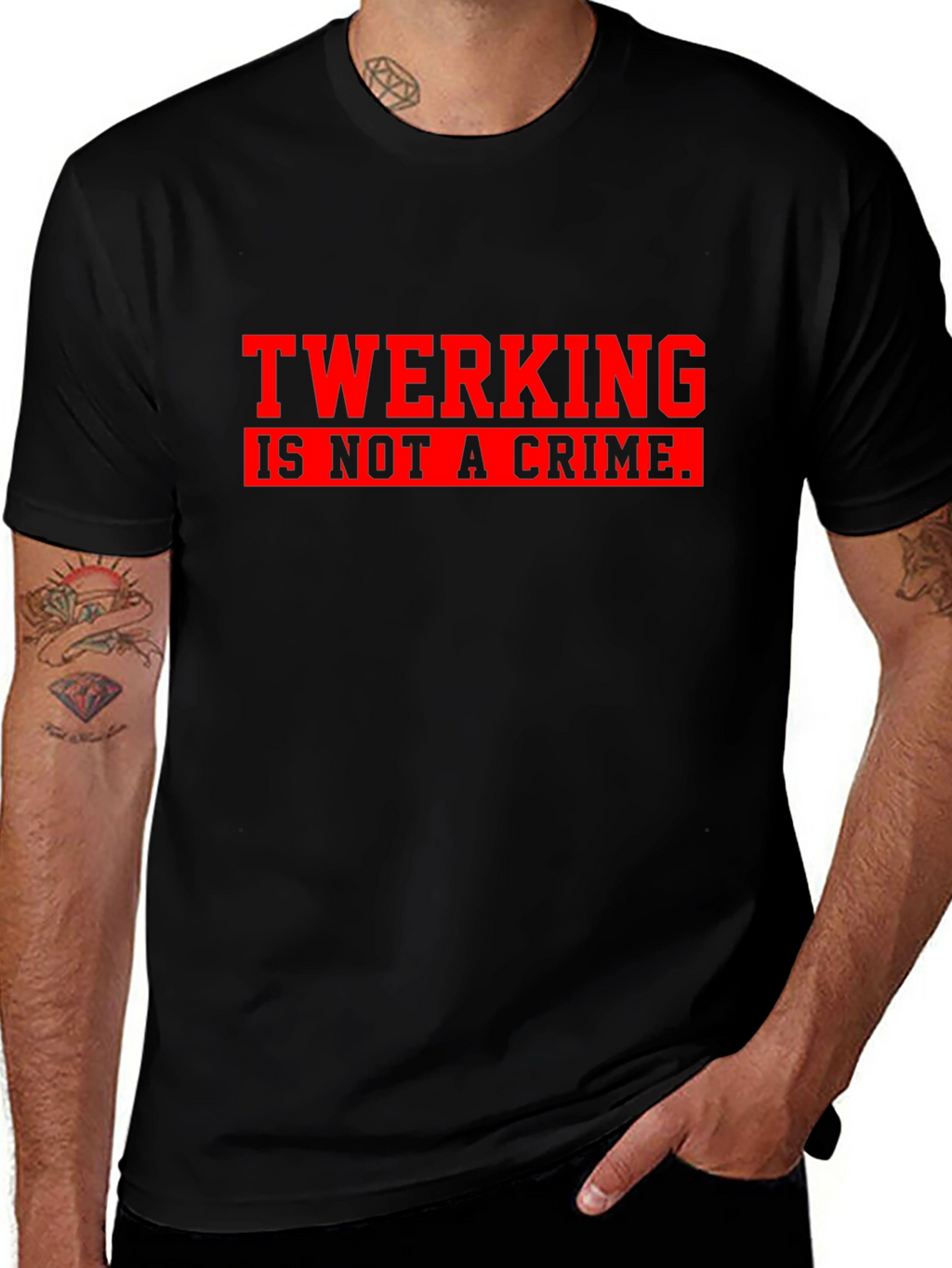 Twerking Is Not a Crime Graphic Tee - Black