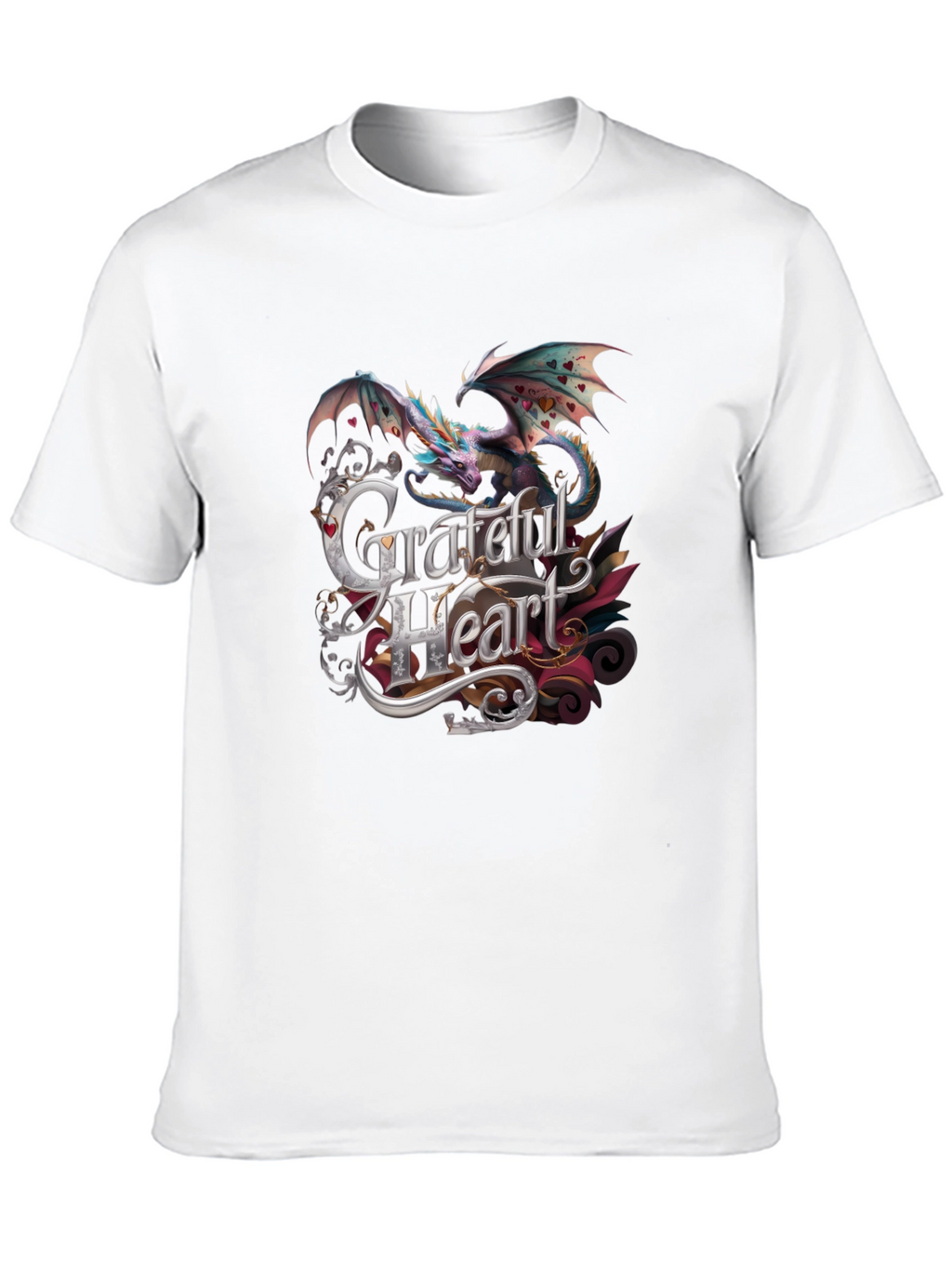 Grateful Heart Dragon Graphic Tee - Stylish Comfort