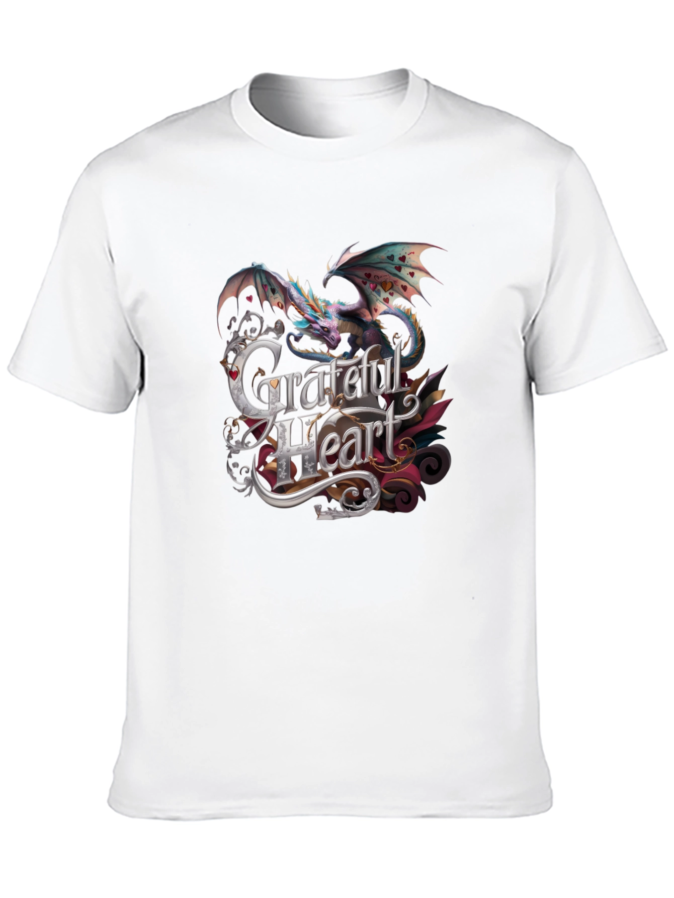 Grateful Heart Dragon Graphic Tee - Stylish Comfort