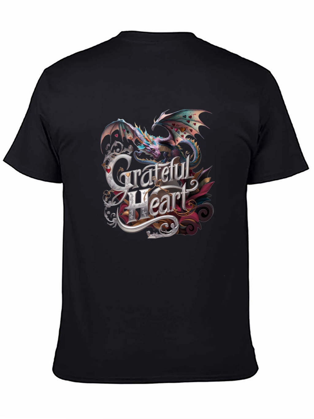 Grateful Heart Dragon Graphic Tee - Stylish Comfort