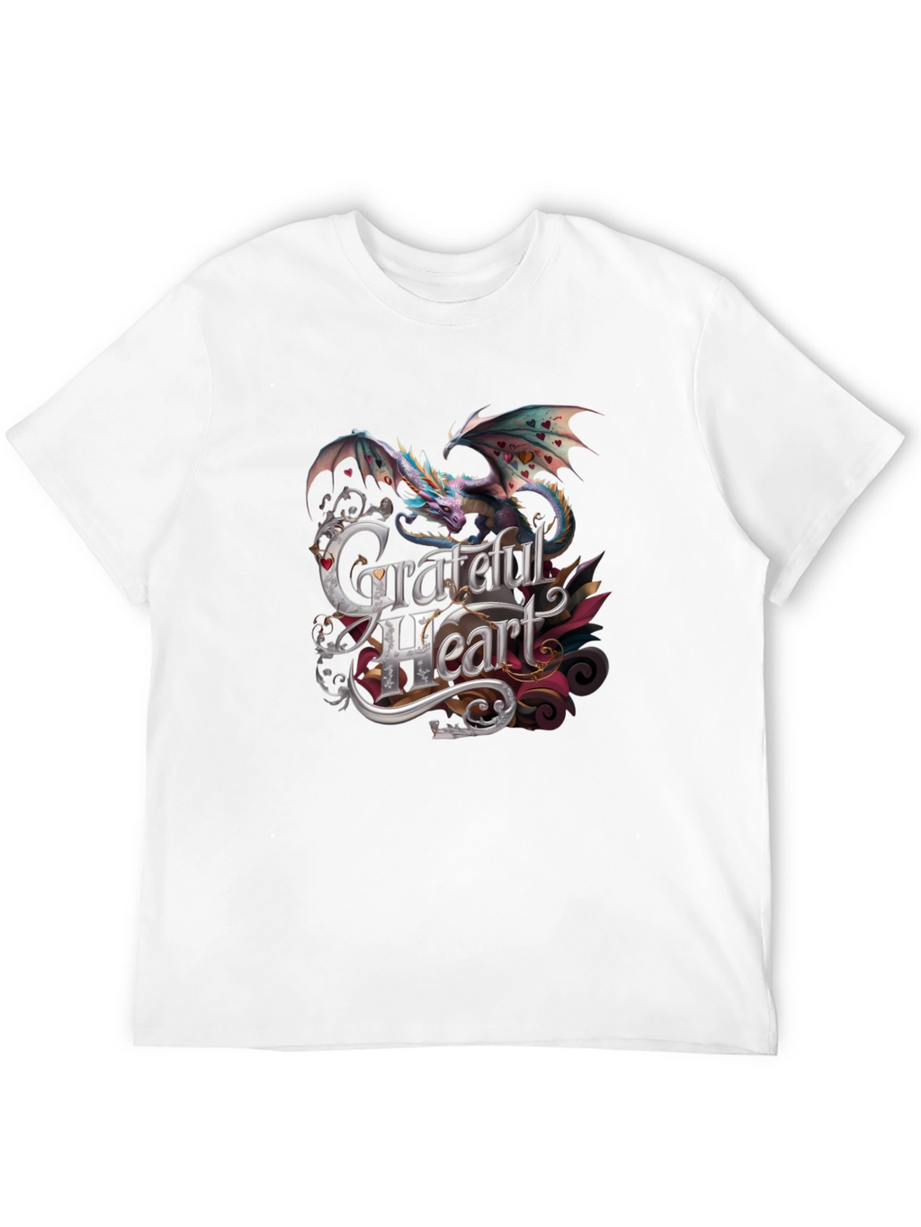 Grateful Heart Dragon Graphic Tee - Stylish Comfort