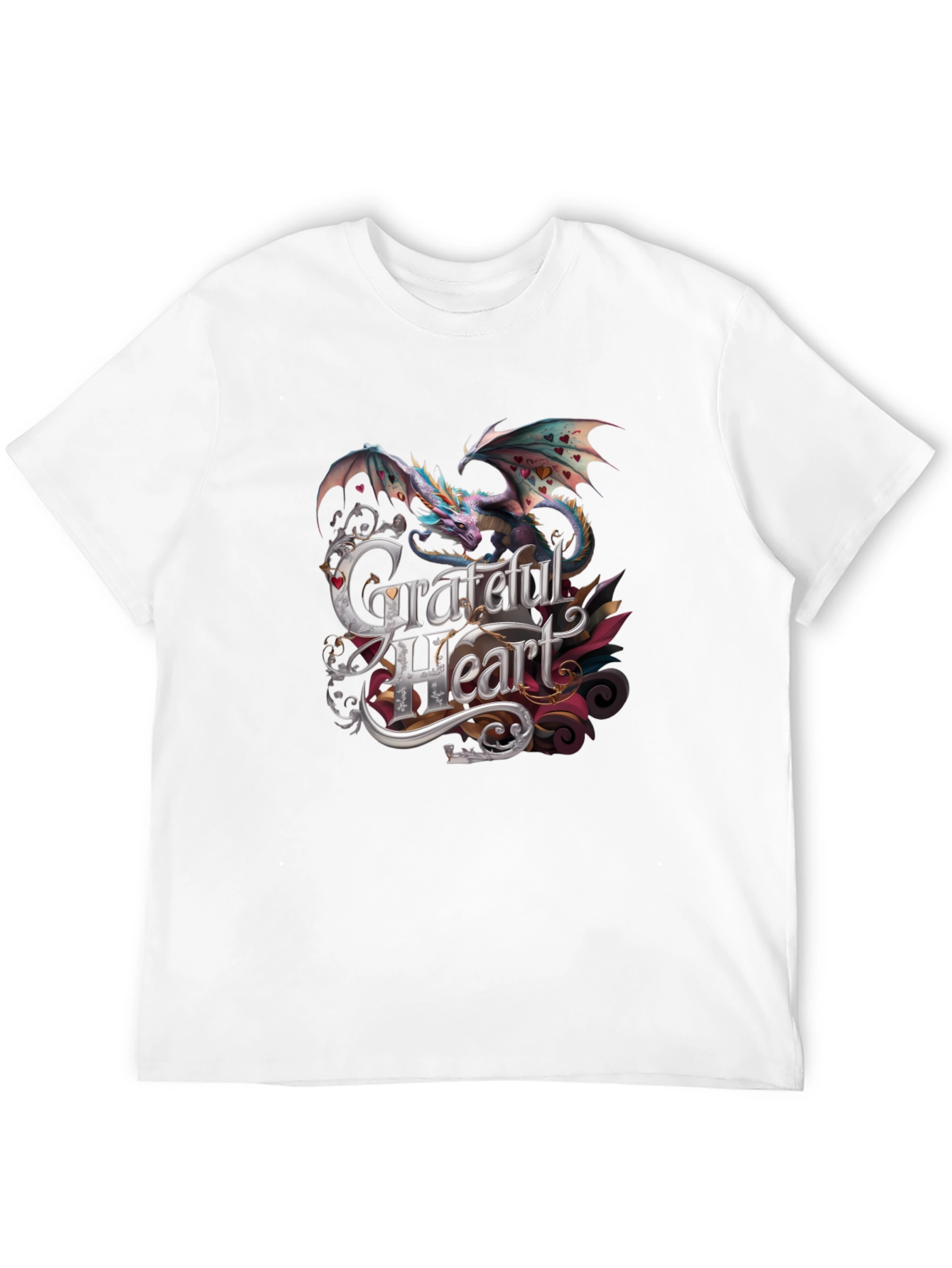 Grateful Heart Dragon Graphic Tee - Stylish Comfort