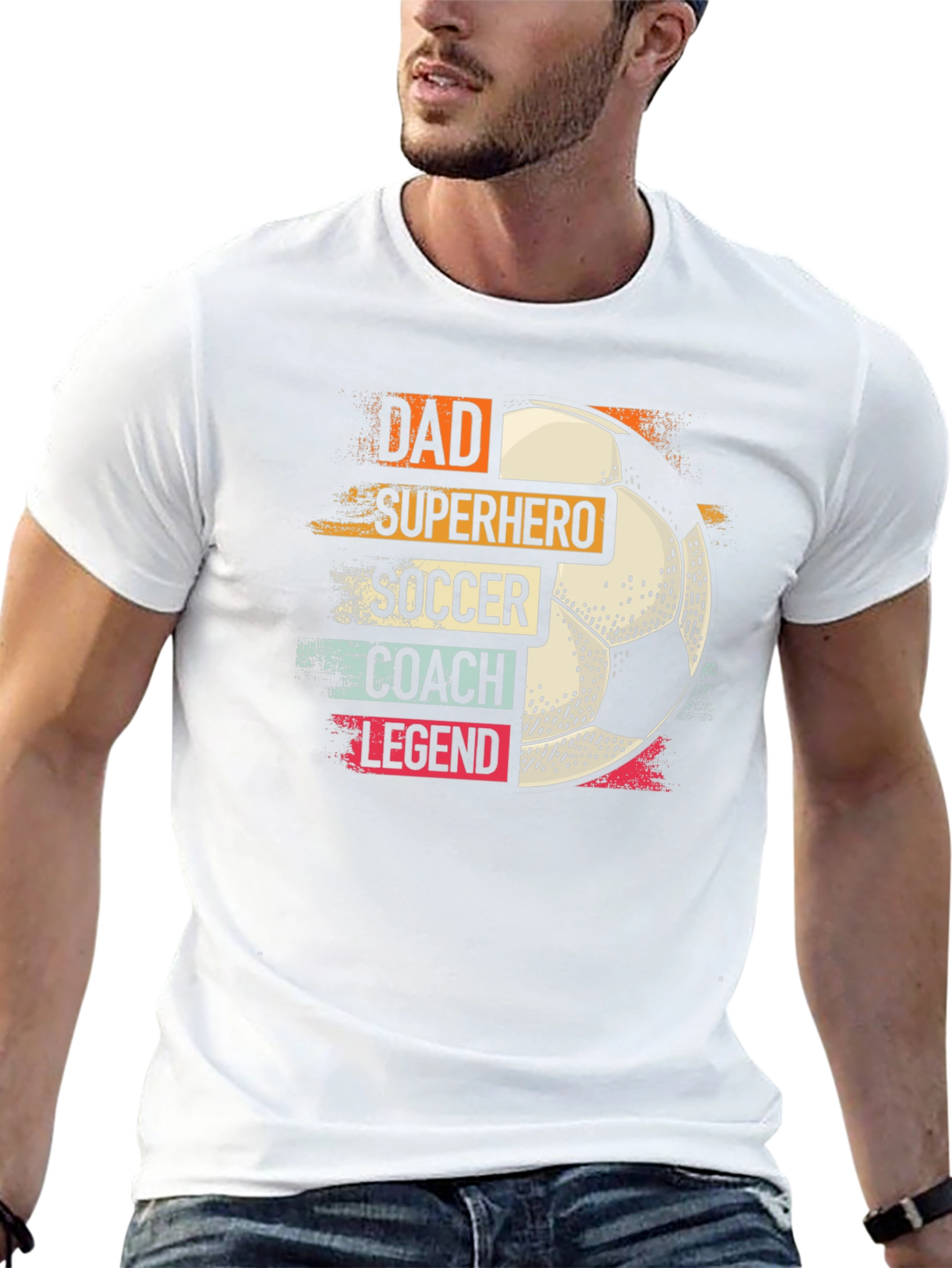Dad Superhero Soccer Coach Legend T-Shirt