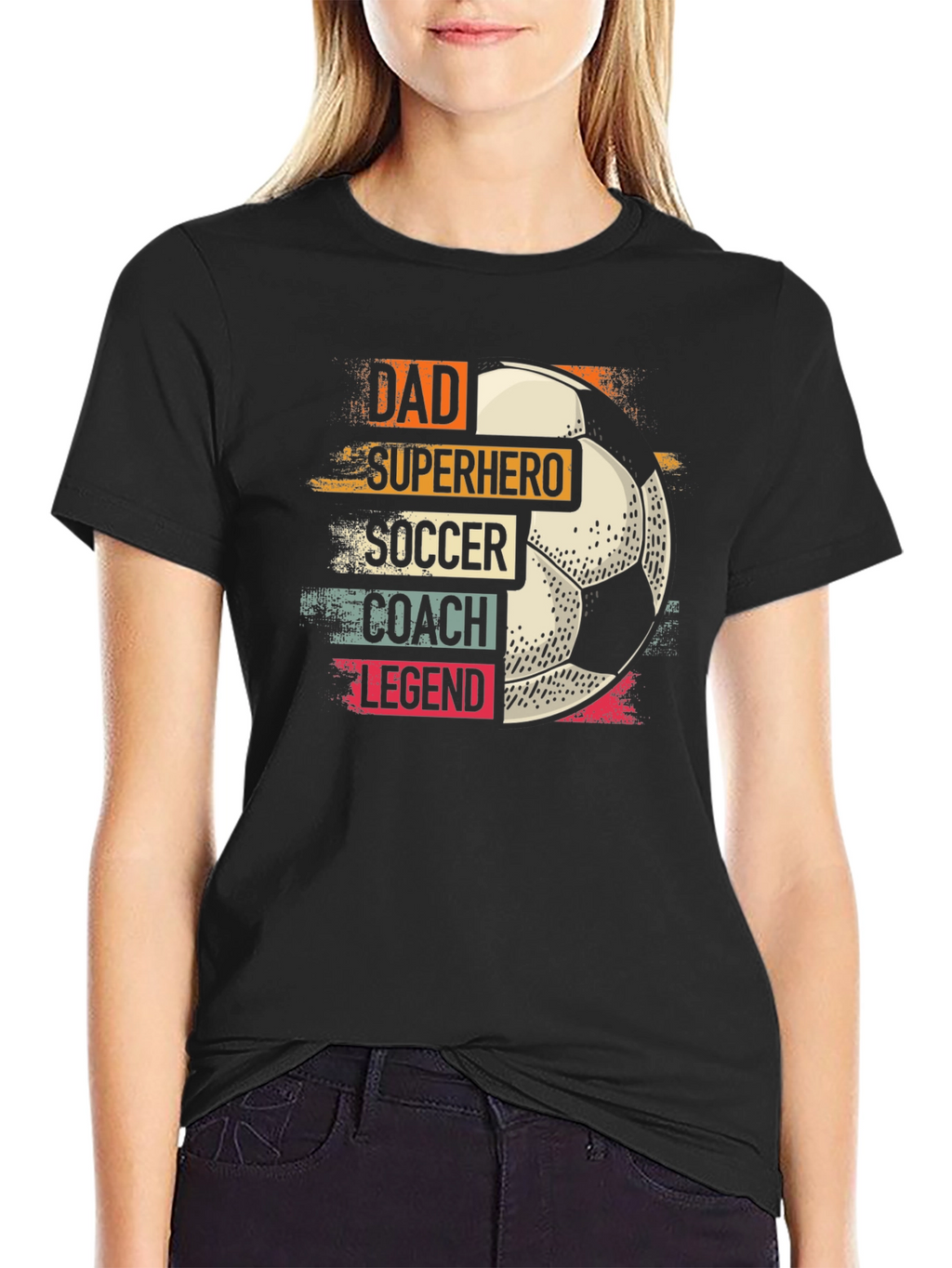 Dad Superhero Soccer Coach Legend T-Shirt