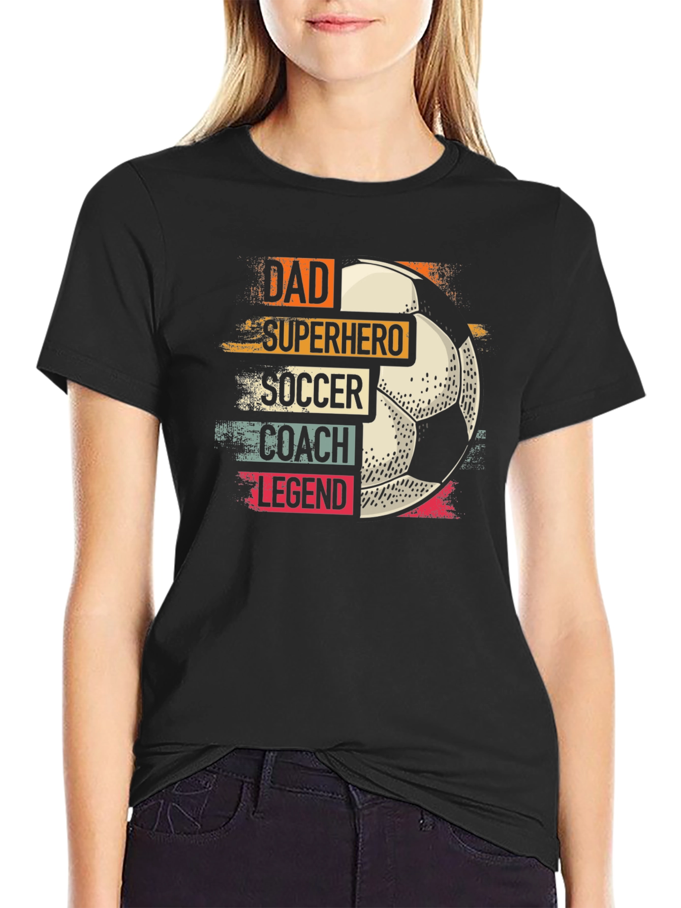 Dad Superhero Soccer Coach Legend T-Shirt