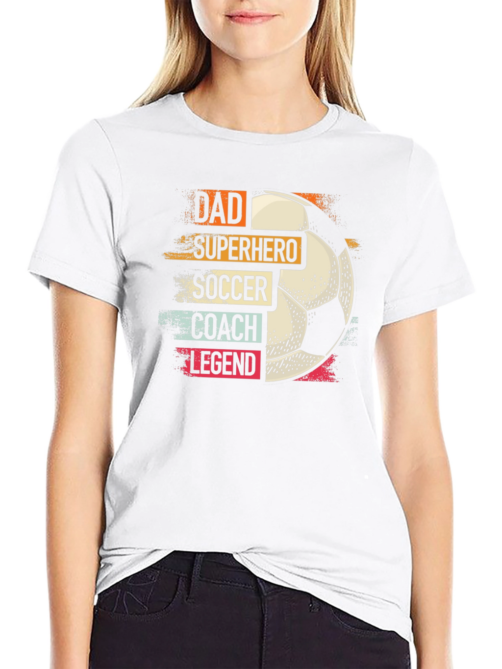 Dad Superhero Soccer Coach Legend T-Shirt