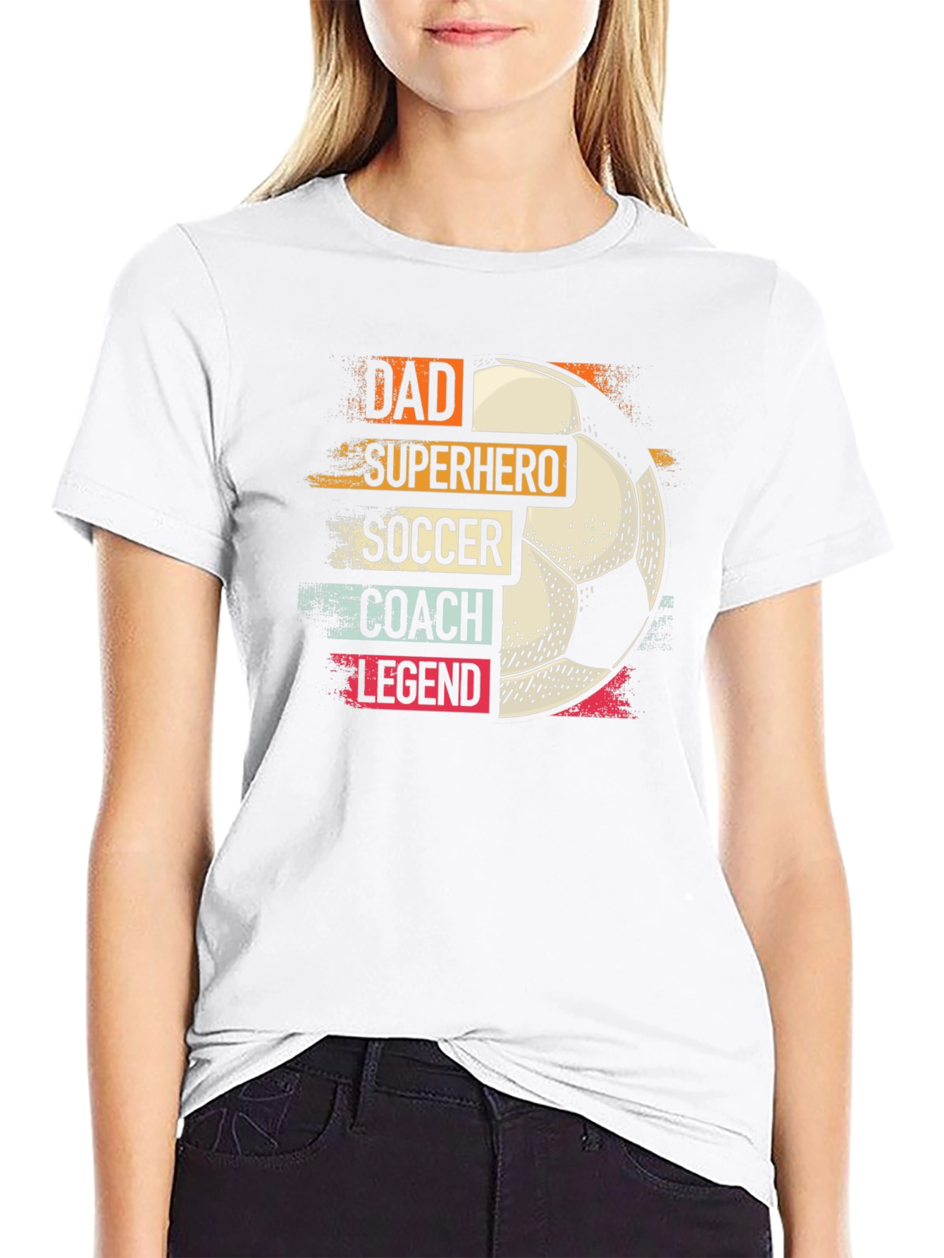 Dad Superhero Soccer Coach Legend T-Shirt