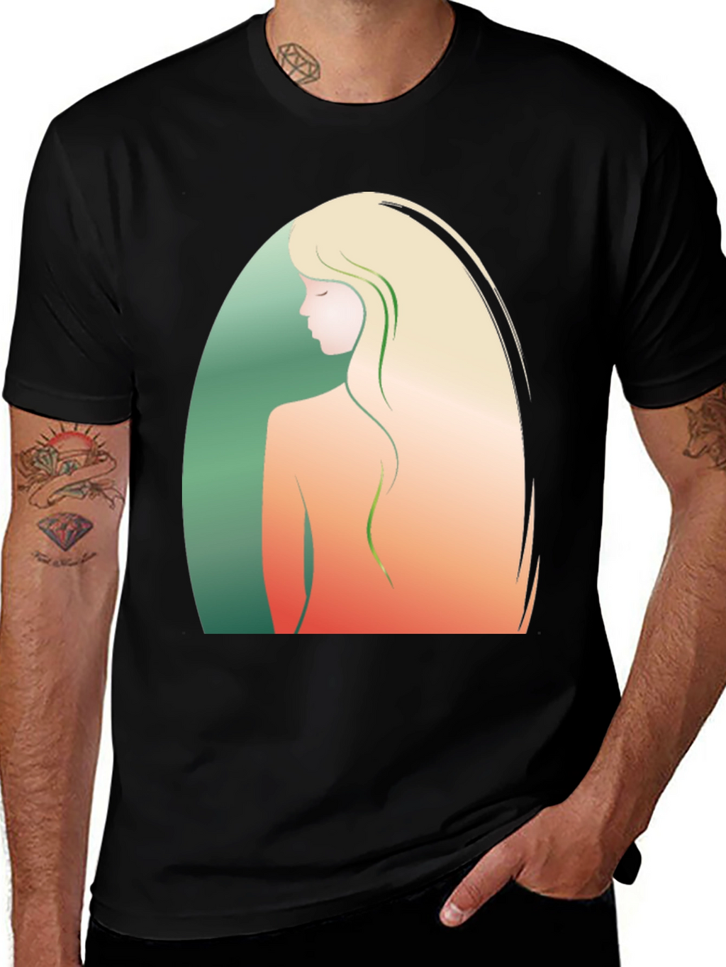 Elegant Woman Silhouette Graphic Tee
