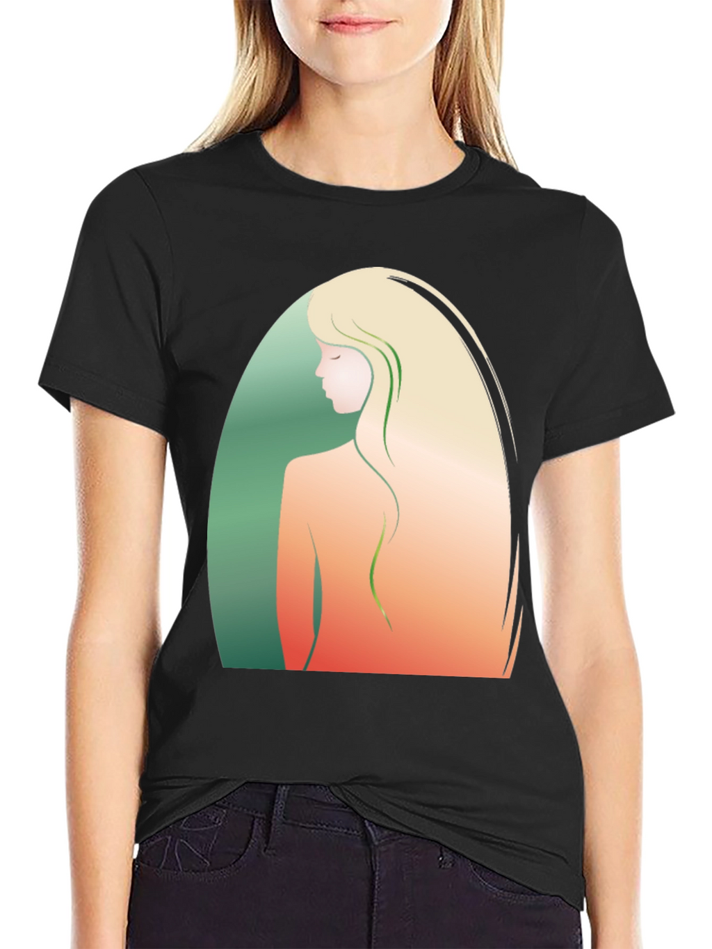 Elegant Woman Silhouette Graphic Tee
