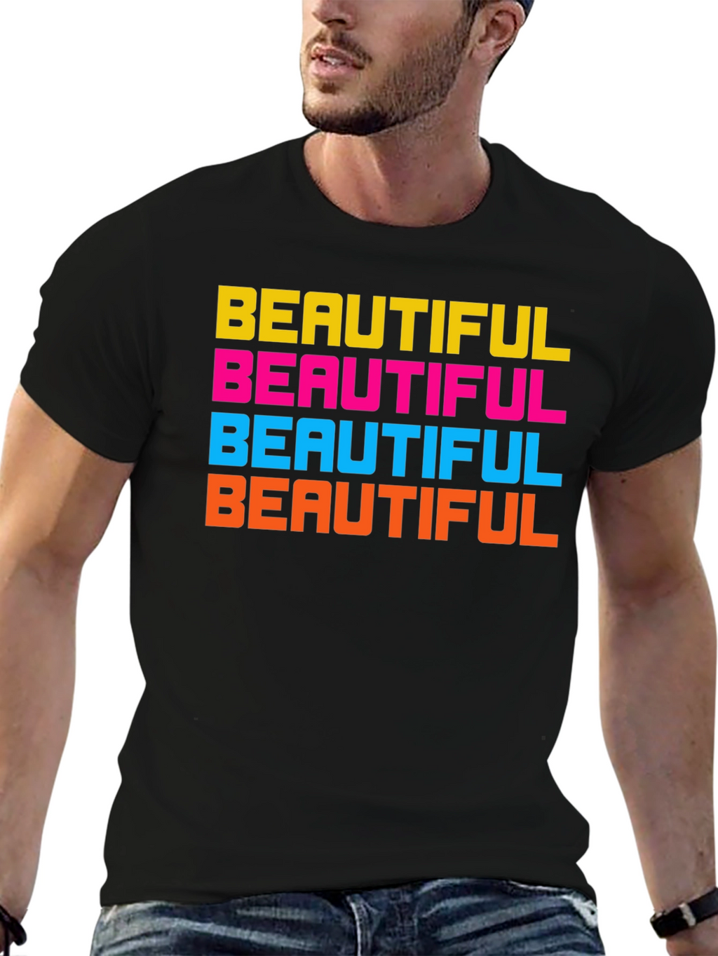 Beautiful Vibrant Graphic T-Shirt - Black