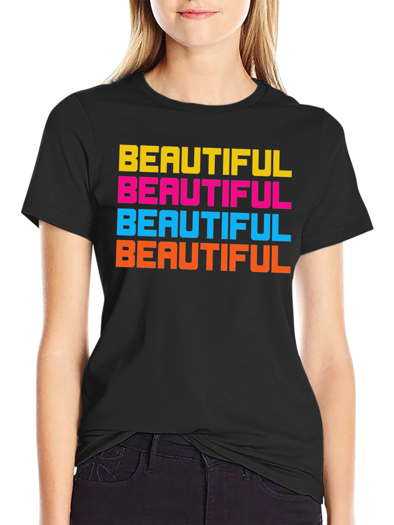 Beautiful Vibrant Graphic T-Shirt - Black