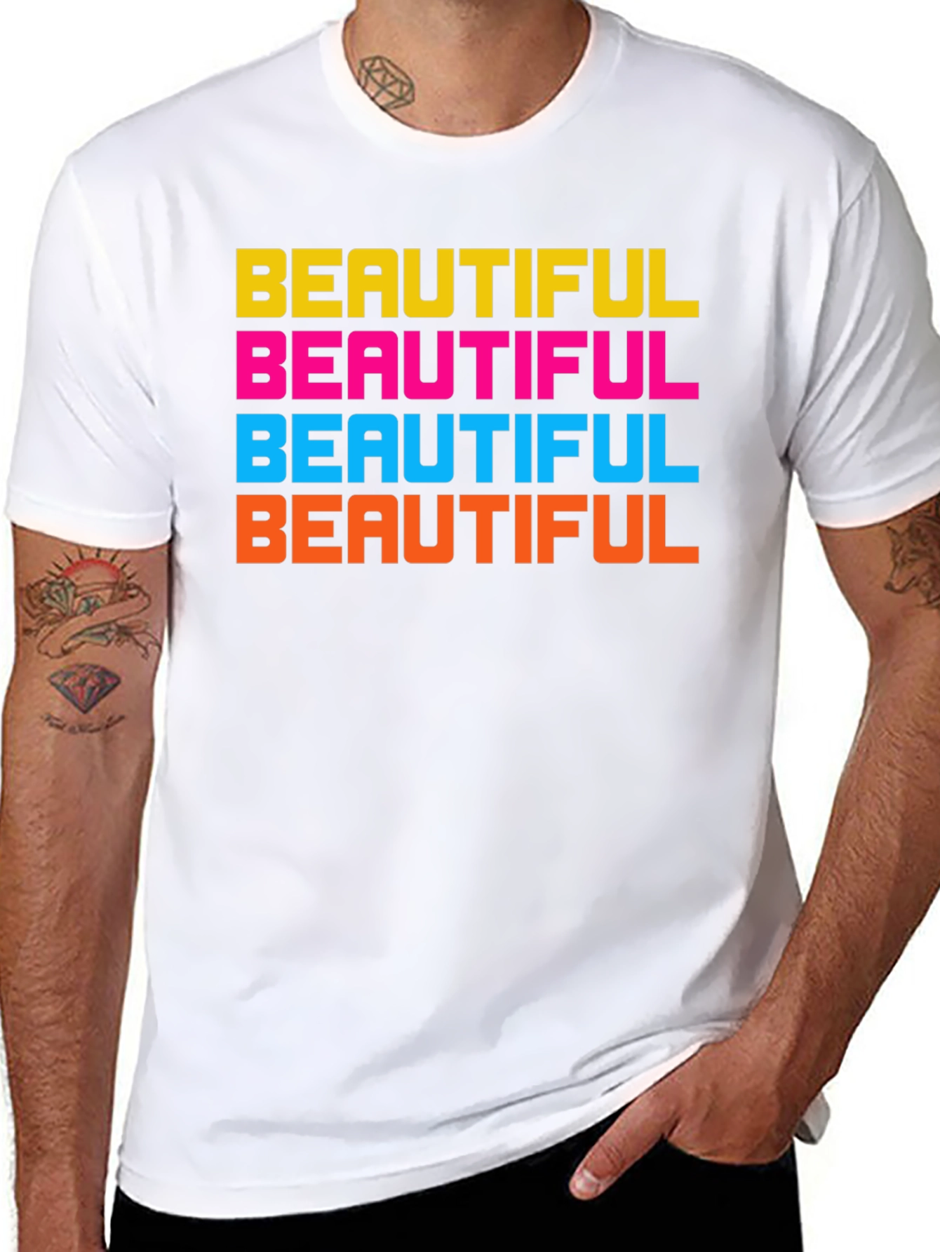Beautiful Vibrant Graphic T-Shirt - Black