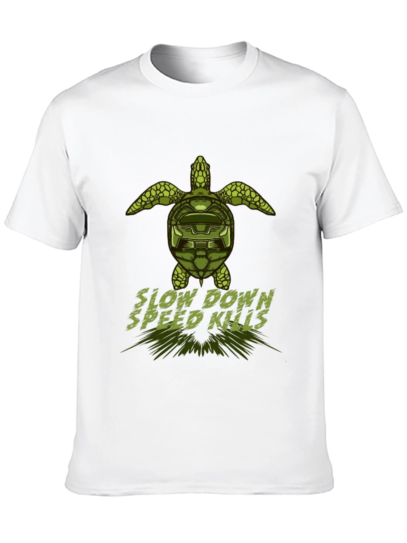 Slow Down Speed Kills Turtle Graphic T-Shirt