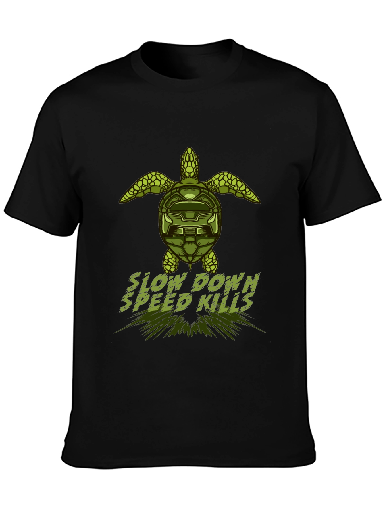 Slow Down Speed Kills Turtle Graphic T-Shirt