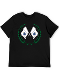 Massachusetts Flag Wreath T-Shirt - Black
