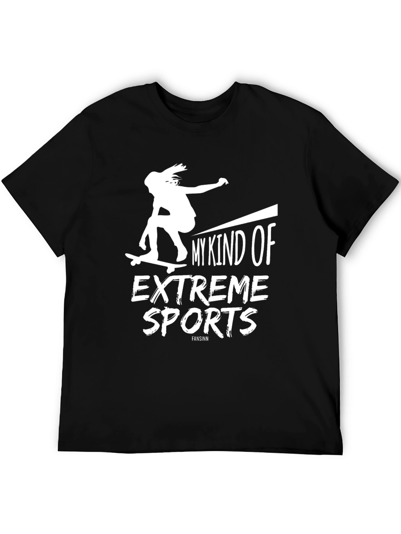 Extreme Sports Skater Graphic T-Shirt - Black Cotton Tee