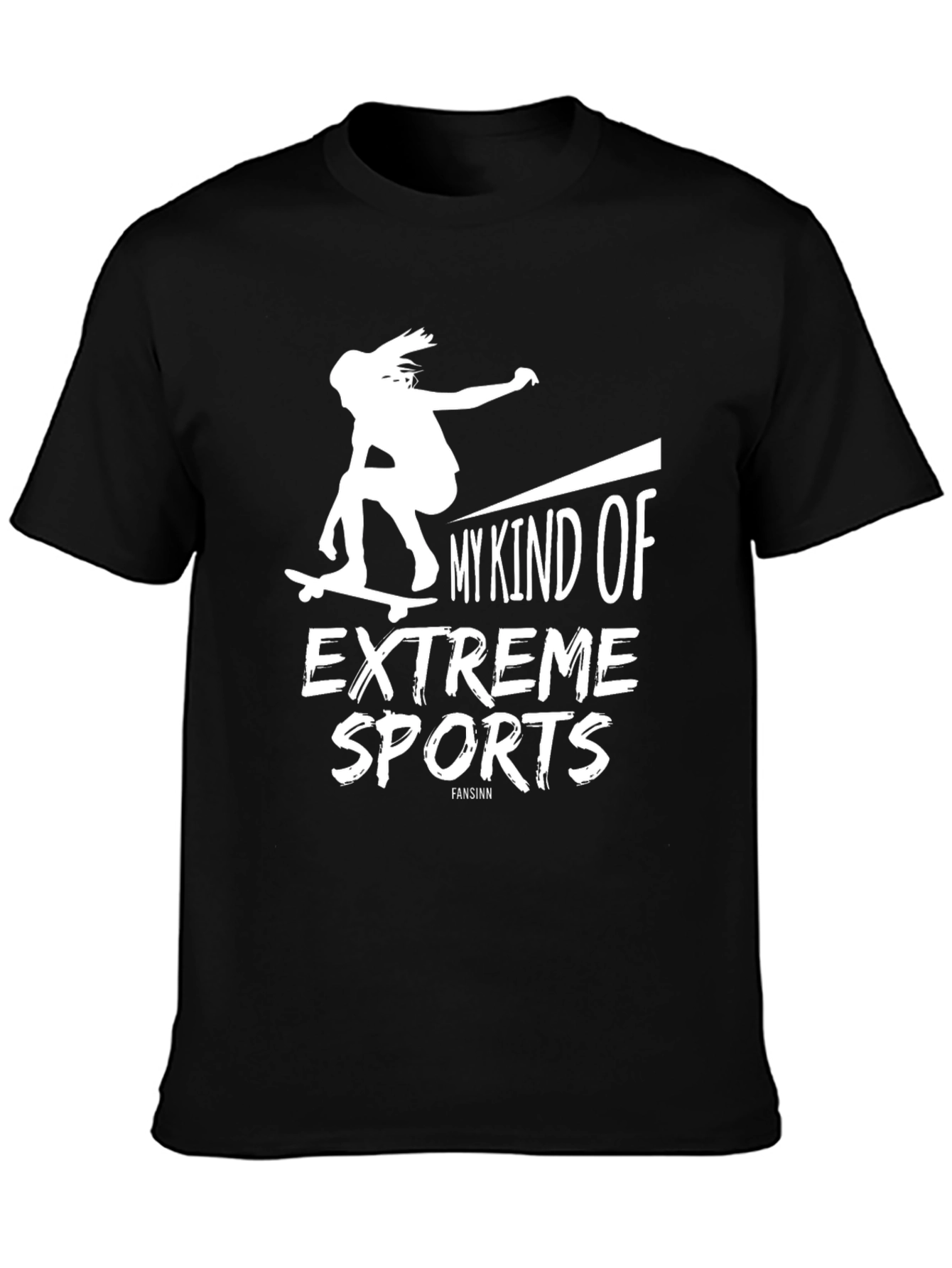 Extreme Sports Skater Graphic T-Shirt - Black Cotton Tee