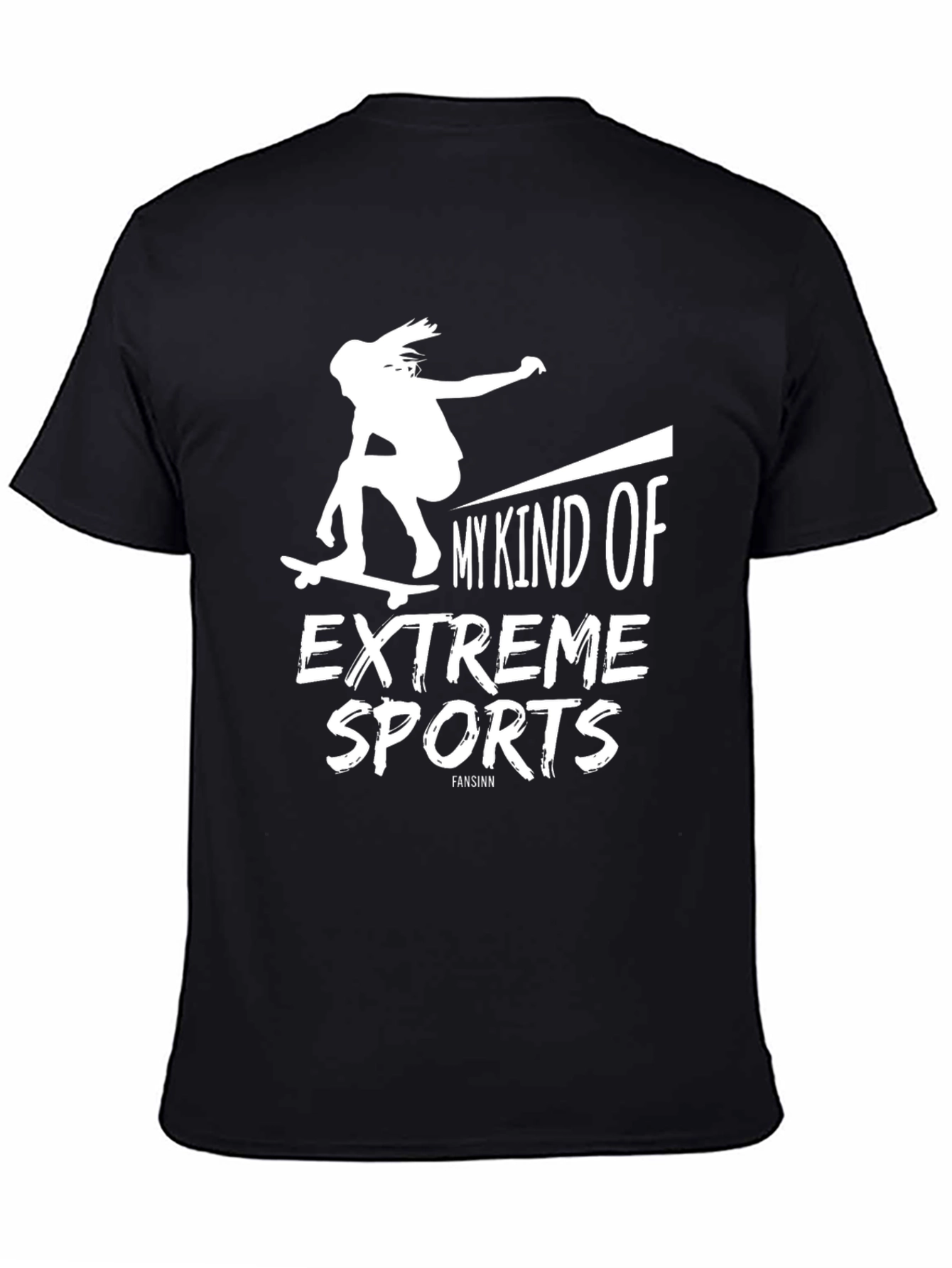 Extreme Sports Skater Graphic T-Shirt - Black Cotton Tee