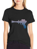 Retro Gun Silhouette T-Shirt - Black
