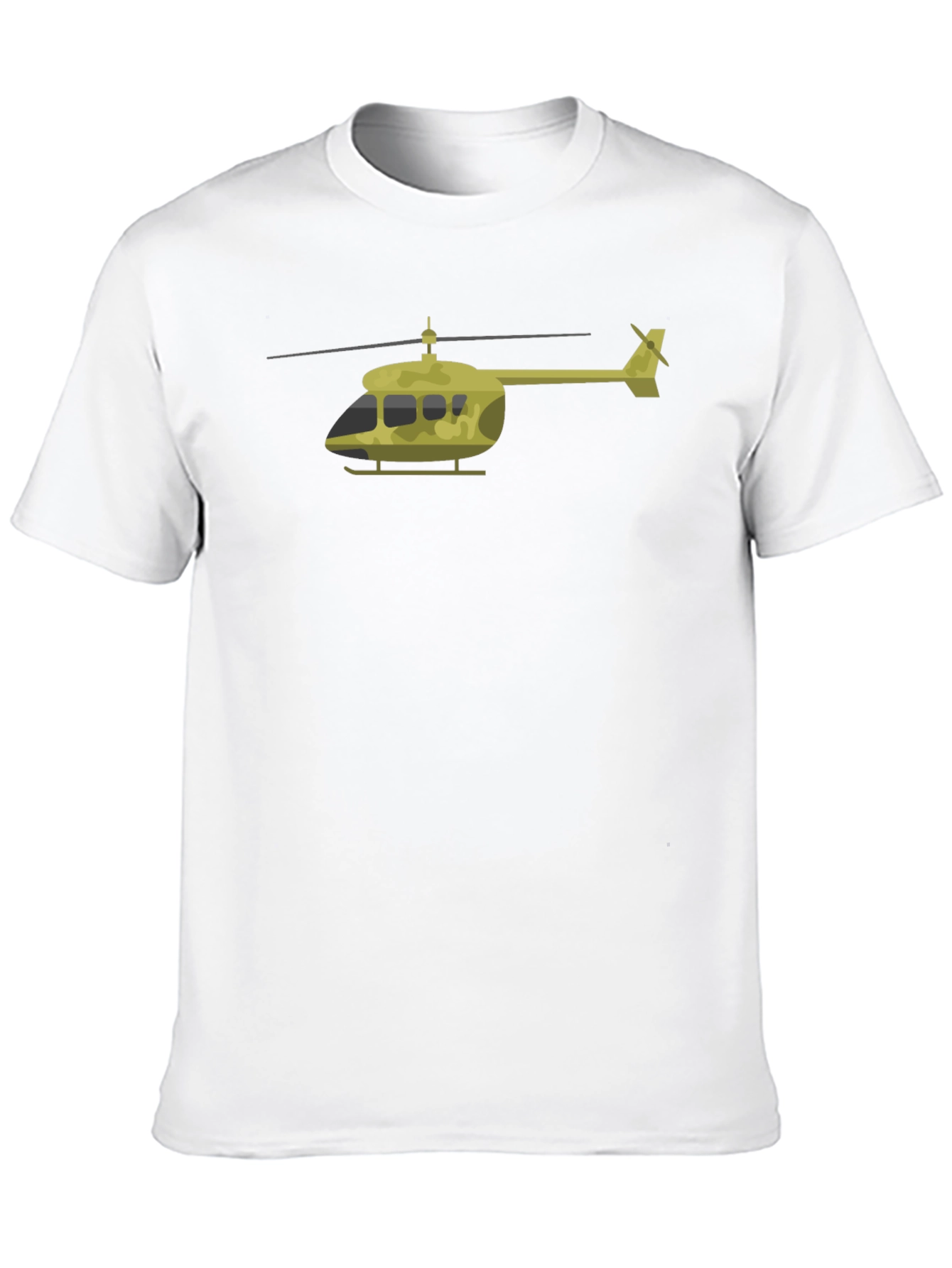 Helicopter Graphic T-Shirt - Black Cotton Tee