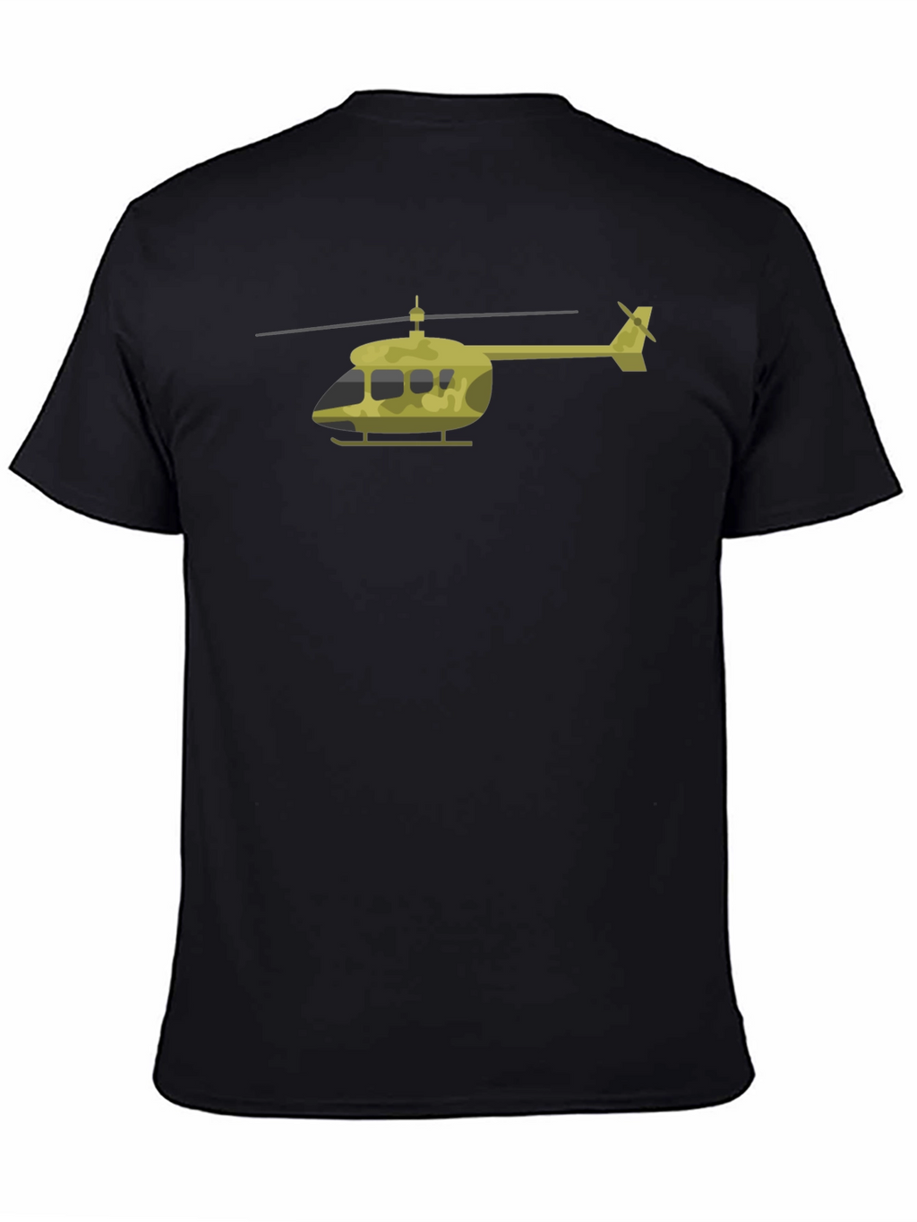 Helicopter Graphic T-Shirt - Black Cotton Tee