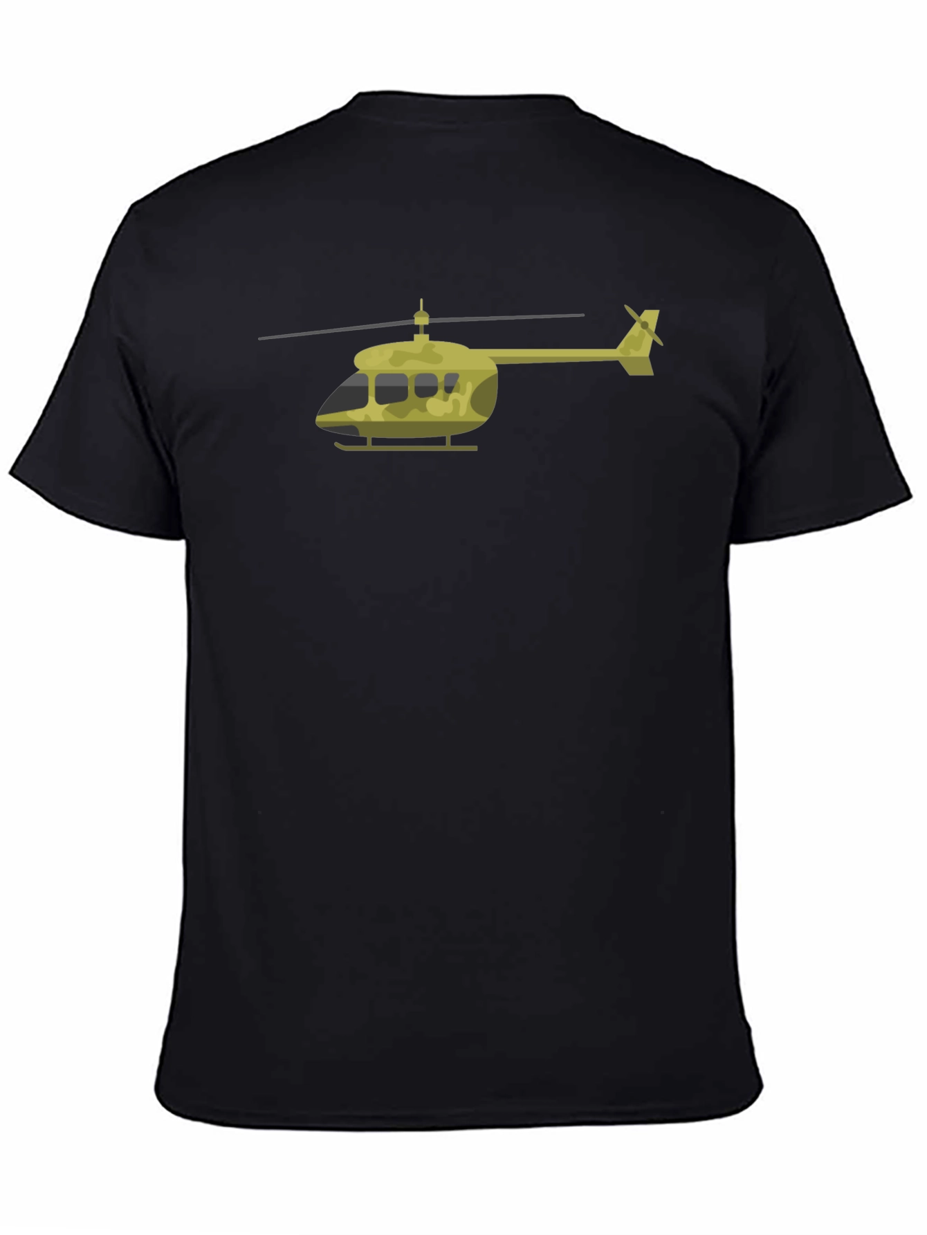Helicopter Graphic T-Shirt - Black Cotton Tee