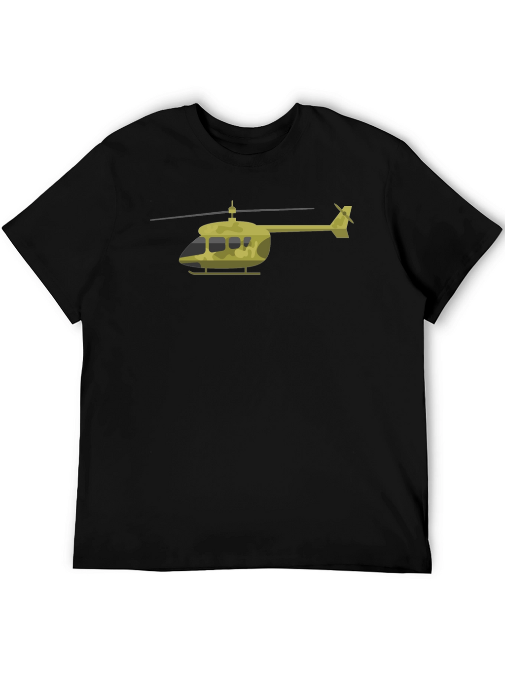 Helicopter Graphic T-Shirt - Black Cotton Tee