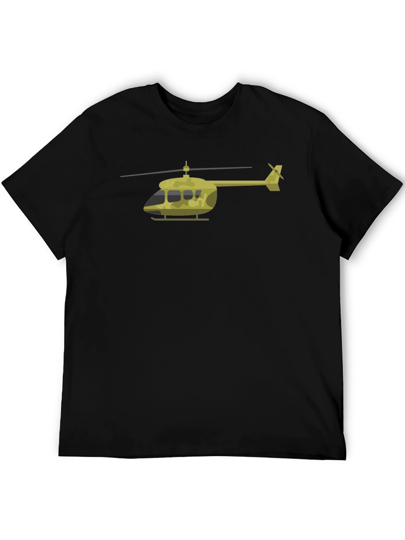 Helicopter Graphic T-Shirt - Black Cotton Tee