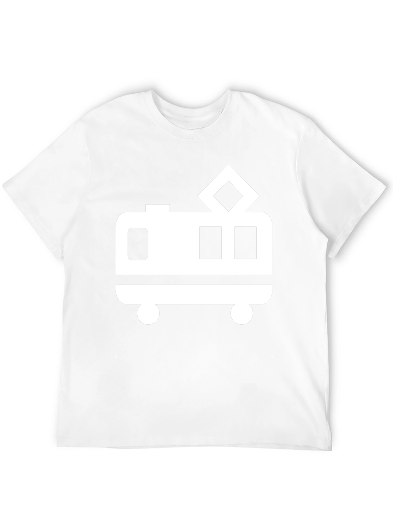 Black T-Shirt with Trolley Graphic