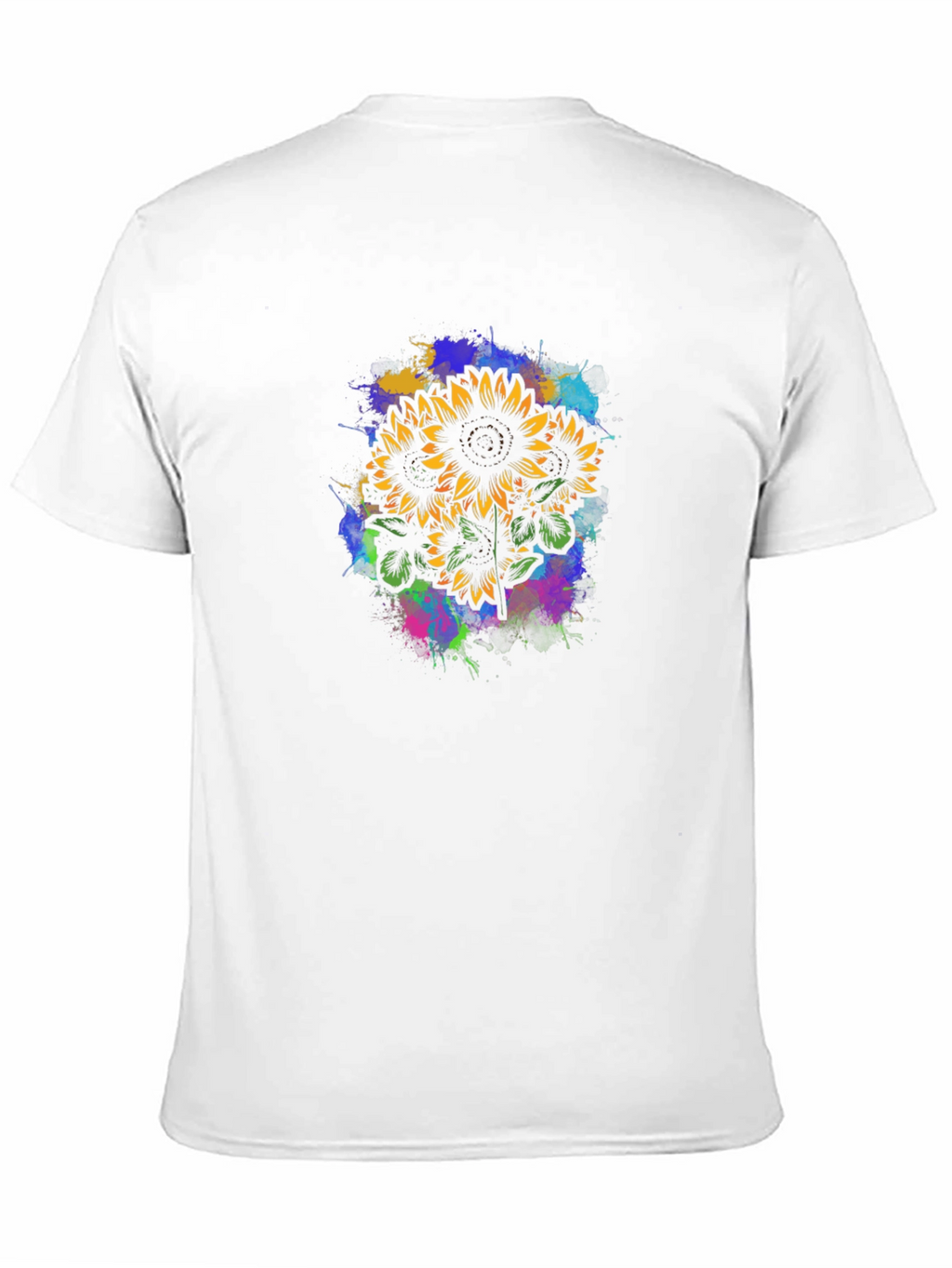 Sunflower Splatter Graphic Tee - Black