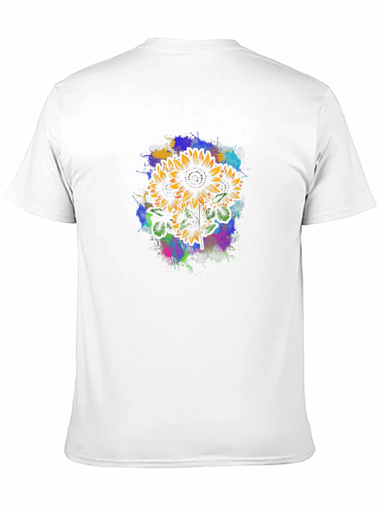 Sunflower Splatter Graphic Tee - Black
