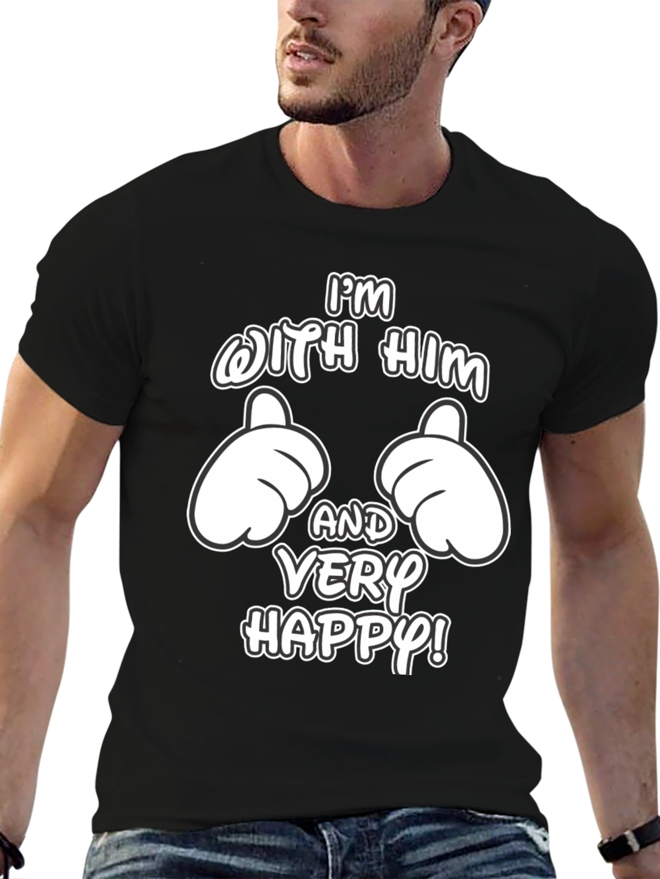 Funny Matching Couple Im With Him T-Shirt