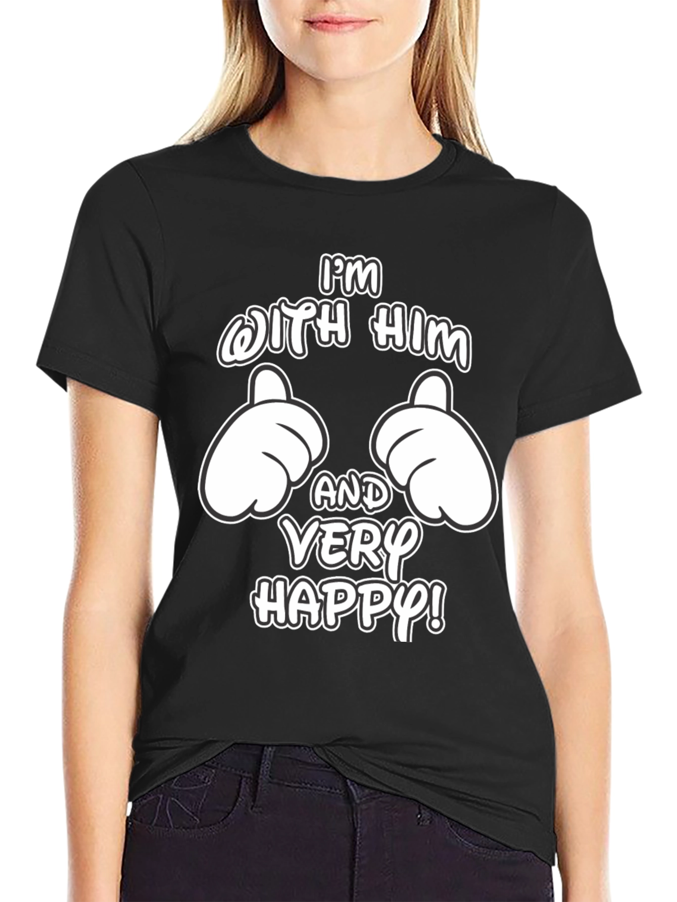 Funny Matching Couple Im With Him T-Shirt