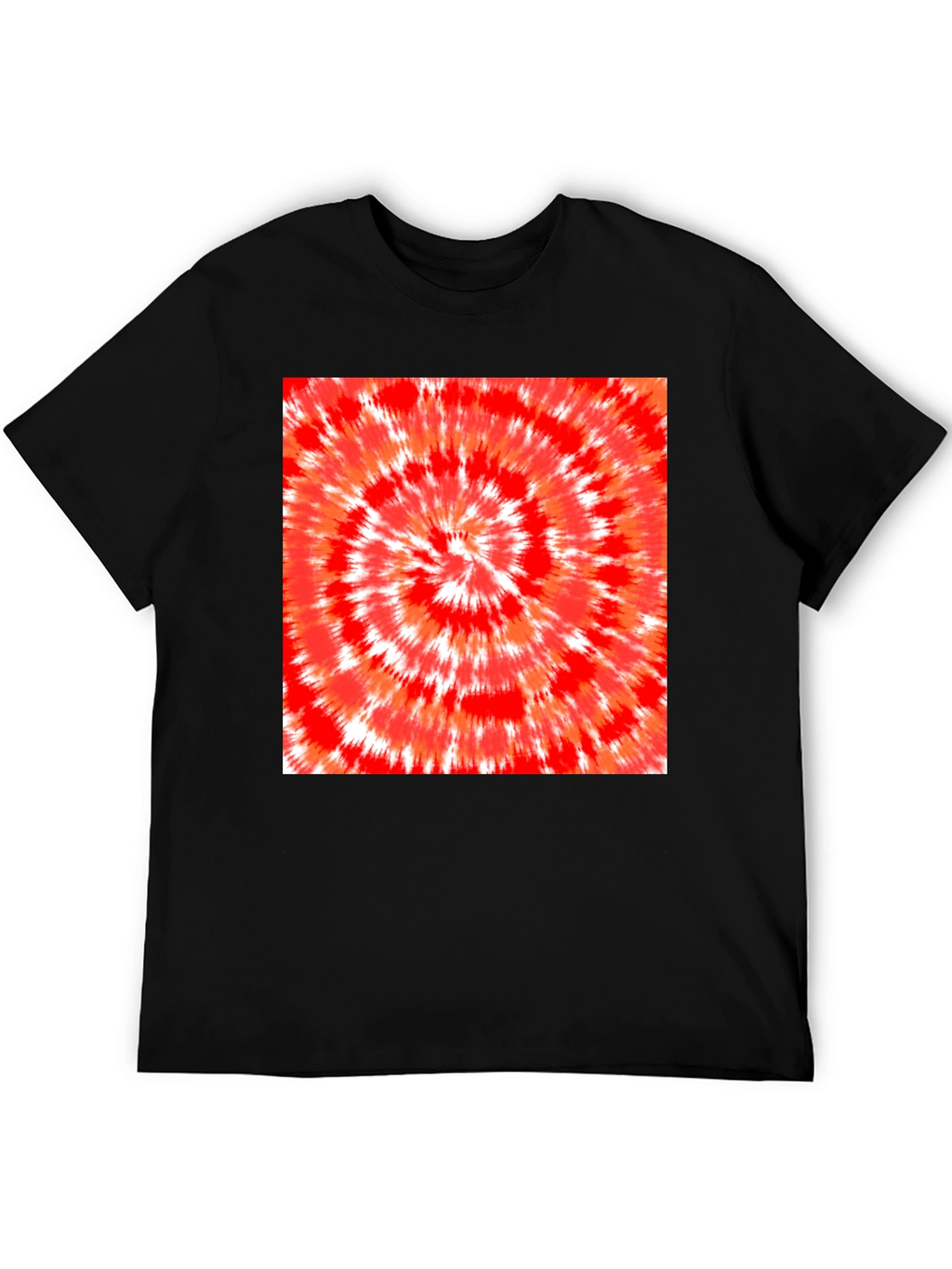 Red Tie-Dye Graphic Tee - Mens Black T-Shirt