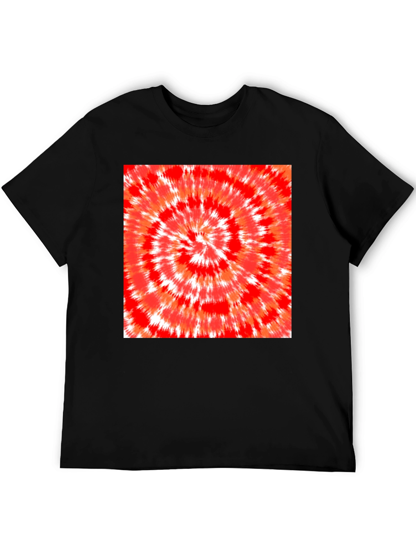 Red Tie-Dye Graphic Tee - Mens Black T-Shirt
