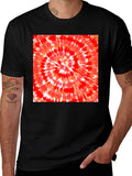 Red Tie-Dye Graphic Tee - Mens Black T-Shirt