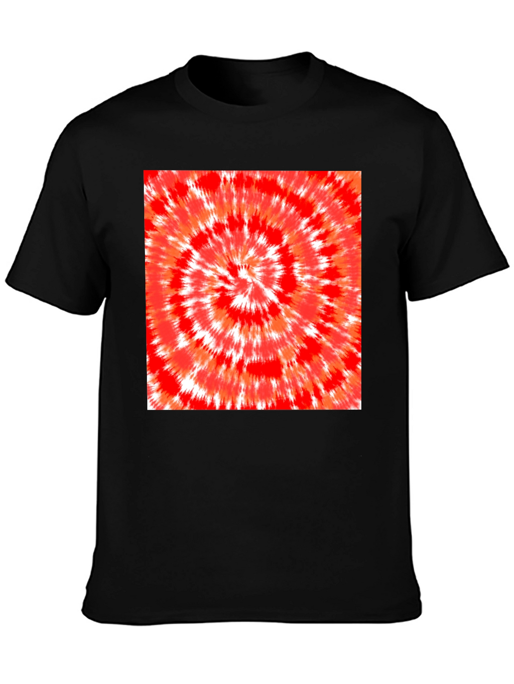 Red Tie-Dye Graphic Tee - Mens Black T-Shirt