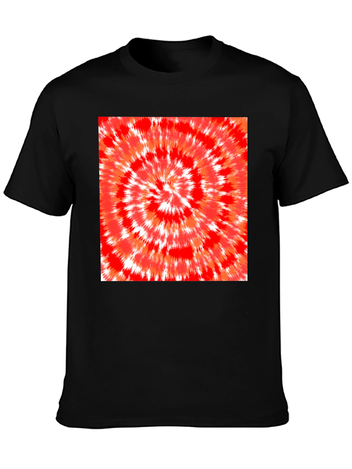 Red Tie-Dye Graphic Tee - Mens Black T-Shirt